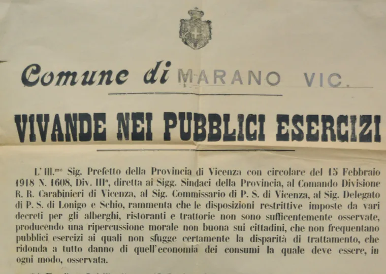 Fra restrizioni e divieti: aspetti dell'alimentazione della popolazione civile di Marano Vicentino nella Grande Guerra